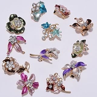 IPINK 12 Pcs Wholesale Lots Brooches Flower Floriated Brooch Pins Mixed Colors Design