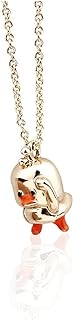 Lobster Clasp Yellow Duck Pendant Necklace with Link Chain - Perfect for Women and Girls - Compact 3D Cartoon Animal Design