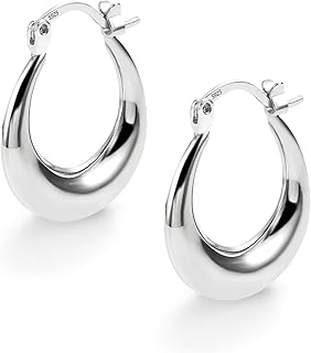 ASH'S CHOICE Grandes Boucles d'Oreilles Créoles Argent Femme, de 25mm Hypoallergéniques Plaqué Or 14 Carats, Parfaites pour Toutes Occasions et Cadeaux