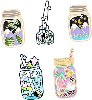 Anneome 5pcs Glass Bottle Badge Enamel Backpack Cute Backpack Jewelry Accessories Milk Jar Brooch Pins Christmas Stocking Stuffers Clothes Pin Alloy Material Modeling Chest Clip Nurse