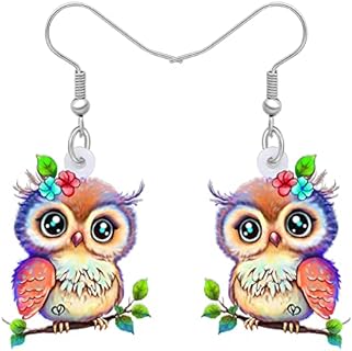 Charming Acrylic Owl Dangle Earrings with French Wire Backs, Perfect for Women and Girls, Owl Lovers Gift, Whimsical Design