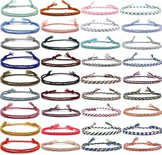 36 Pcs Woven Wrap Friendship Bracelets Handmade Braided Friendship Bracelet Adjustable Colorful Bracelet Birthday Gifts-Party Favors