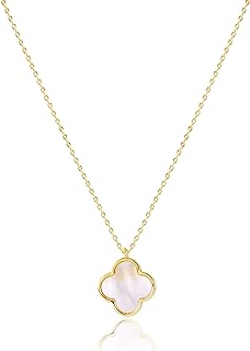 SM Tiny Gold Dipped Charm Necklace Cross | Hamsa | Clover | Cactus Pendant Necklace for Women Teen Girls