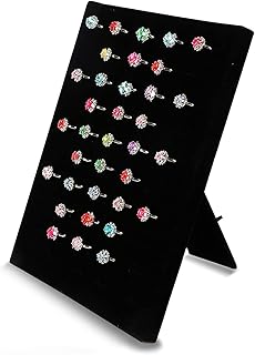 NCOALE Plateau à Bijoux Noir en Velours avec 50 Compartiments et Serrure, pour Femmes, Idéal pour Bagues, Boucles d'Oreilles et Bijoux, Parfait pour la Fête des Mères
