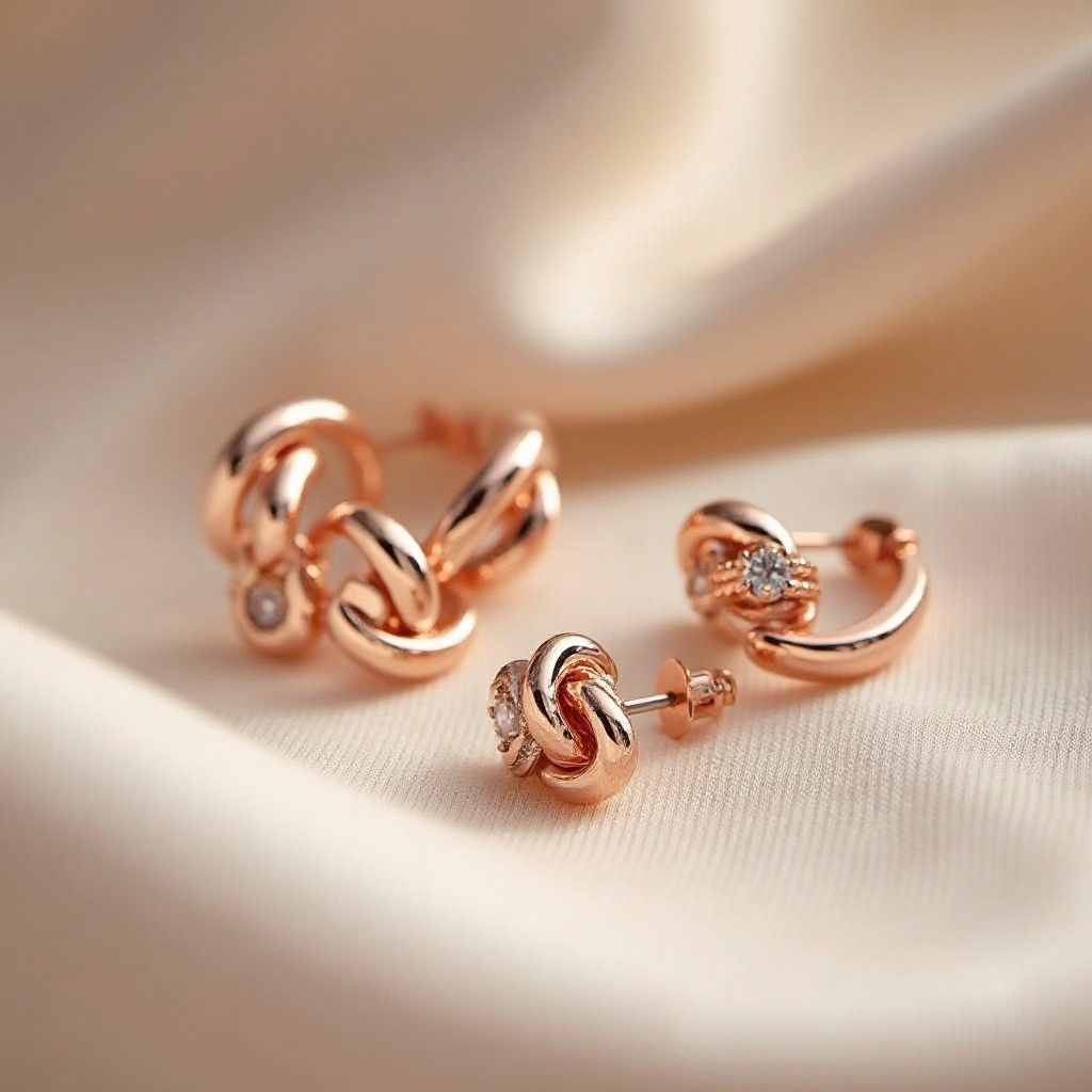 boucles d'oreilles noeud or rose