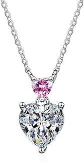 14K White Gold Double Heart Diamond Pendant Necklace with Cable Chain - Romantic, Minimalist Design for Modern Women