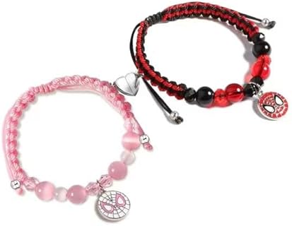 Elegant Adjustable Spider Bracelet for Couples with Cord and Bead Chain - Brass Material - Hypoallergenic, Unisex, Perfect for Gifting