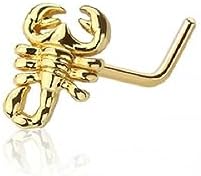 Pierced Owl Scorpion Top Design 20GA Stainless Steel Nose Stud with L-Bend Back Finding