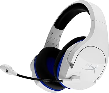 HyperX Cloud Stinger Core Wireless, weißes Gaming-Headset, ideal für PS5, PS4 und PC, mit 40-mm-Treibern und aktiver Geräuschunterdrückung, leicht und robust für lange Spielsessions