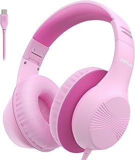 EarFun Barbie Kopfhörer mit Hi-Fi Klang und 85 dB Lautstärkegrenze, Große Ohrpolster, Verstellbares Kopfband, Ideal für Kinder und Jugendliche für Schule und Reisen