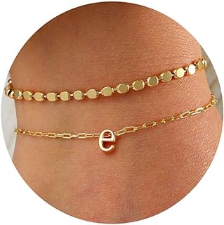 Custom Layered Initial Bracelets - High-Quality Brass + Beaded Chain Design for Women and Girls by Turandoss - Ideal Birthday Gift