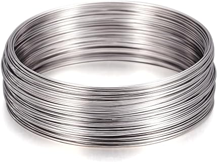 Pandahall 100 Loops Jewelry Beading Wires 65mm in Diameter Steel Memory Wire Platinum Plated for Bracelet Necklace Jewelry Making