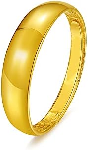 Solid 24K 999 Gold Ring Engagement Wedding Band for Women Ladies