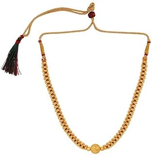 Efulgenz Mangalsutra Indian Gold Plated Multistrand Black Beaded Pearl Pendant Wedding Choker Necklace Jewelry