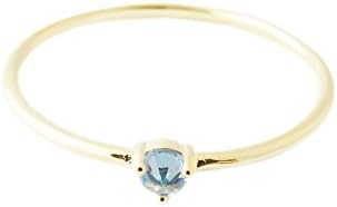 HONEYCAT Blue Aquamarine Crystal Point Ring in Gold, Rose Gold, or Silver | Minimalist, Delicate Jewelry