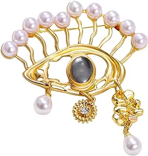Lucky Charm Evil Eye Brooch pins for women Fashion Abstract Unique Pearl Eye Brooch Pins Pins Crystal Rhinestones Vintage Lapel Pins Christmas Graduation Jewelry Gifts for Women Girls