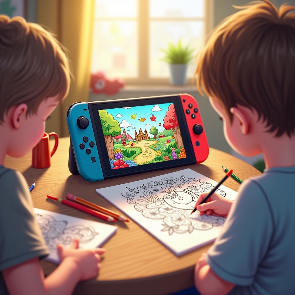 ausmalbilder nintendo switch