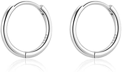 6mm 7mm 8mm 9mm 10mm 11mm 13mm 15mm Huggie Hoop Earrings 925 Sterling Silver 18k Gold Plated 1.3mm Thin Cartilage Hinged Tiny Mini - Medium Huggy Hoop Earrings