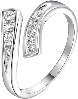 NORLSO Silver Toe Ring Wrap Around Toe Ring Cubic Zirconia Adjustable Open Ring Thumb Ring Hawaiian Beach Jewelry for Women