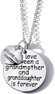 The Love Between a Grandmother and Granddaughter（Grandson） is Forever and I Love You Forever Pendant Necklace