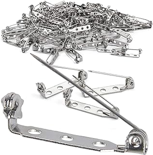 200 Pcs Silver Tone Brooch Pin Backs Clasp 1 Inch Bar Pins Findings 3 Holes Safety Pins for Badge Insignia, Citation Bars, Making Corsage, Name Tags, Toy Pins and Jewelry Making by STARVAST