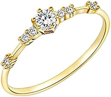 Vintage Ring Gold Plated Engagement Ring Simulated Diamond Wedding Ring 14k Gold Milgrain Band for Women