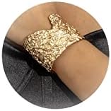 Dcfywl731 Gold Cuff Bracelets for Women Hammered Bangle Bracelet Wrist Cuff Wrap Bracelets Chunky Open Wide Wire Bracelets Jewelry Gifts for Women