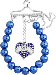 Sorority Paraphernalia Gift for Women Zta and Dove Pearl Chain Brooch Greek Sorority Jewelry for Finer Women