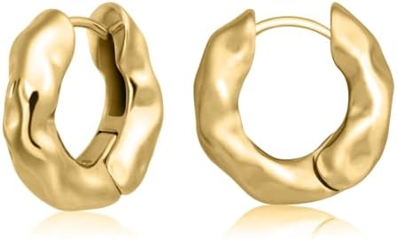 Hoop earrings |Gold Hoop earrings|14K Gold Hypoallergenic Lightweight Huggie Hoops Earrings for Women Girls Thick Lightweight Gold Hoop Earrings for Women