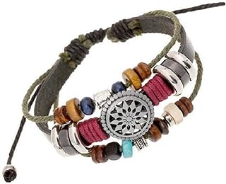 Harlorki Women Lady Men's Bohemia Style Beaded Multilayer Hand Woven Bracelet Pendent Charm Wrist Bangle Wristband Fashion Jewelry