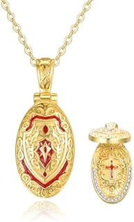 Lobster Claw Clasp+Sterling Silver AENEAS Cross Locket Necklace+Cubic Zirconia+for Women and Girls+Vintage-Inspired Design