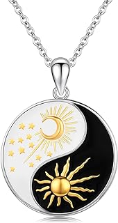 Lobster Clasp Sterling Silver Yin Yang Choker Necklace with Rolo Chain | Hypoallergenic Neckpiece for Men & Women | Harmonious Balance Design