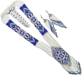 Native American Style Long Beaded Necklace– Ukrainian beaded Necklace Native Handmade Seed Bead Necklace,Tribal ethnic beaded necklace #2