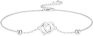 MUSECLOUD Anklet 925 Sterling Silver Pearl Starfish Heart Bell Butterfly Anklet For Women Adjustable Ankle Bracelets Summer Hawaiian Foot Beach Jewelry