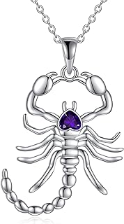 KQF Scorpion/Fox Necklaces Sterling Silver Animal Pendant Necklace with Crystal Jewelry Gifts for Women Girls