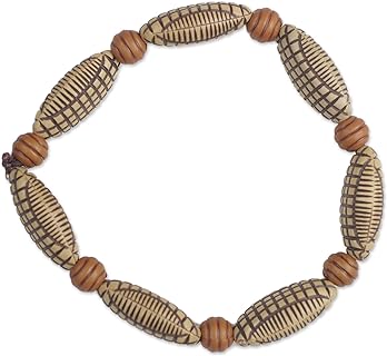 Handcrafted Ghana Bead Chain Bracelet with No-Clasp-Type, Eco-Friendly Recycled Plastic Design for Unisex 'Tortoise Home'