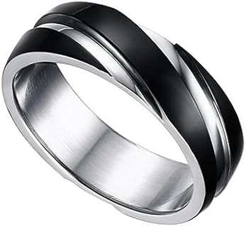 Titanium Steel Clasp Muslim Wedding Rings for Men with Twill Design - Elegant Engagement Band, Size 9.25