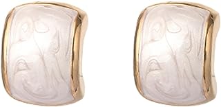 Yudisho Square Enamel Stud Earrings, Small Stud Earrings, Delicate Pierced Earrings, Jewelry for Women and Girls