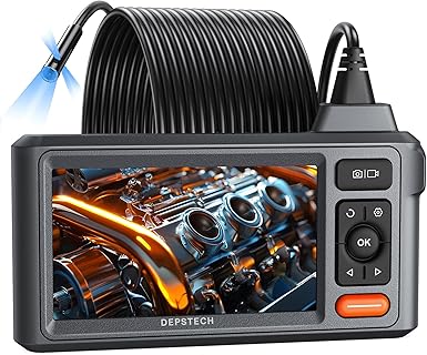 DEPSTECH Pinhole Camera with Auto Exposure, Triple Lens System and 50ft Flexible Cable, Waterproof and Ergonomic Design, Perfect for Plumbers and Home Inspectors