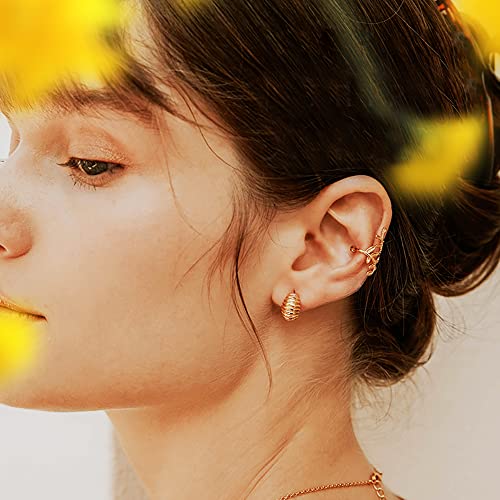 Solid 925 Sterling Silver Leaf Cuff Earrings Non Piercing Cartilage Wraps for Women Girls Leaf Clip On Earrings Helix Cuffs