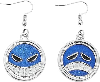 Zinc and Alloy Smiley Face Stud Earrings with Push-Back Mechanism for Women and Men - Uniquely Asymmetric Design