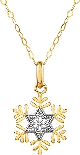 Disney Classics 14k Gold Pendant Character Necklaces - Princess Ariel, Simba, Winnie the Pooh, Frozen Snowflake, Dumbo, Mickey Mouse, Donald Duck, 101 Dalmatians, Pluto, 18'' Chain, Officially Licensed