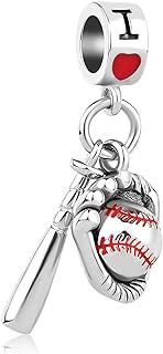 Chili Jewelry Football Mom and Baseball Love Sports Charm Compatible With Pandora Charms Bracelets