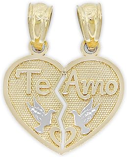 Charm America - Gold Break-Apart Te Amo Heart Charm - 14 Karat Solid Gold