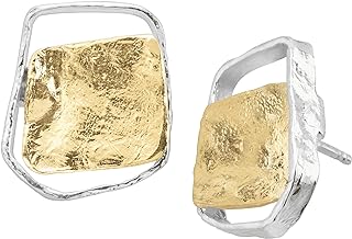 Silpada 'Golden Sands' Stud Earrings in Sterling Silver with 14K Gold-Plating