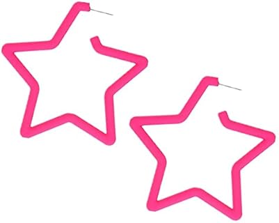 80s Classic Big Hoop Earrings Retro Neon Geometric Earrings Party Accessories for Women Girls