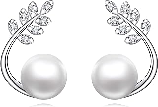 Elegant Sterling Silver Pearl Cluster Earrings Studs, Black Pearl Jewelry for Women and Girls, Perfect Valentine's Day Gift, Comfortable and Skin-Friendly