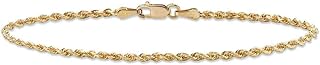 Lobster Clasp 10K Gold Anklet, Diamond Cut Rope Chain, Perfect for Women, Elegant Design