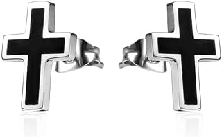 Stainless Steel Cross Stud Earrings Fashion Ear Studs Piercing Jewelry Gift