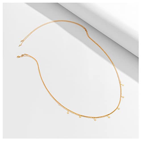 Crystal Waist Body Chain Jewelry Summer Beach Bikini Stars Moon Belly Chains Boho Gold Thin Waist Chain Metal Simple Crystal Belly Body Chain Jewelry for Women